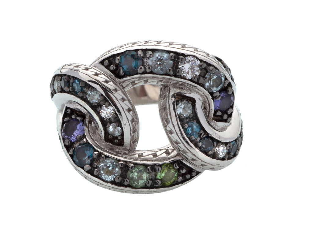 Anello Glitter Argento e tormaline