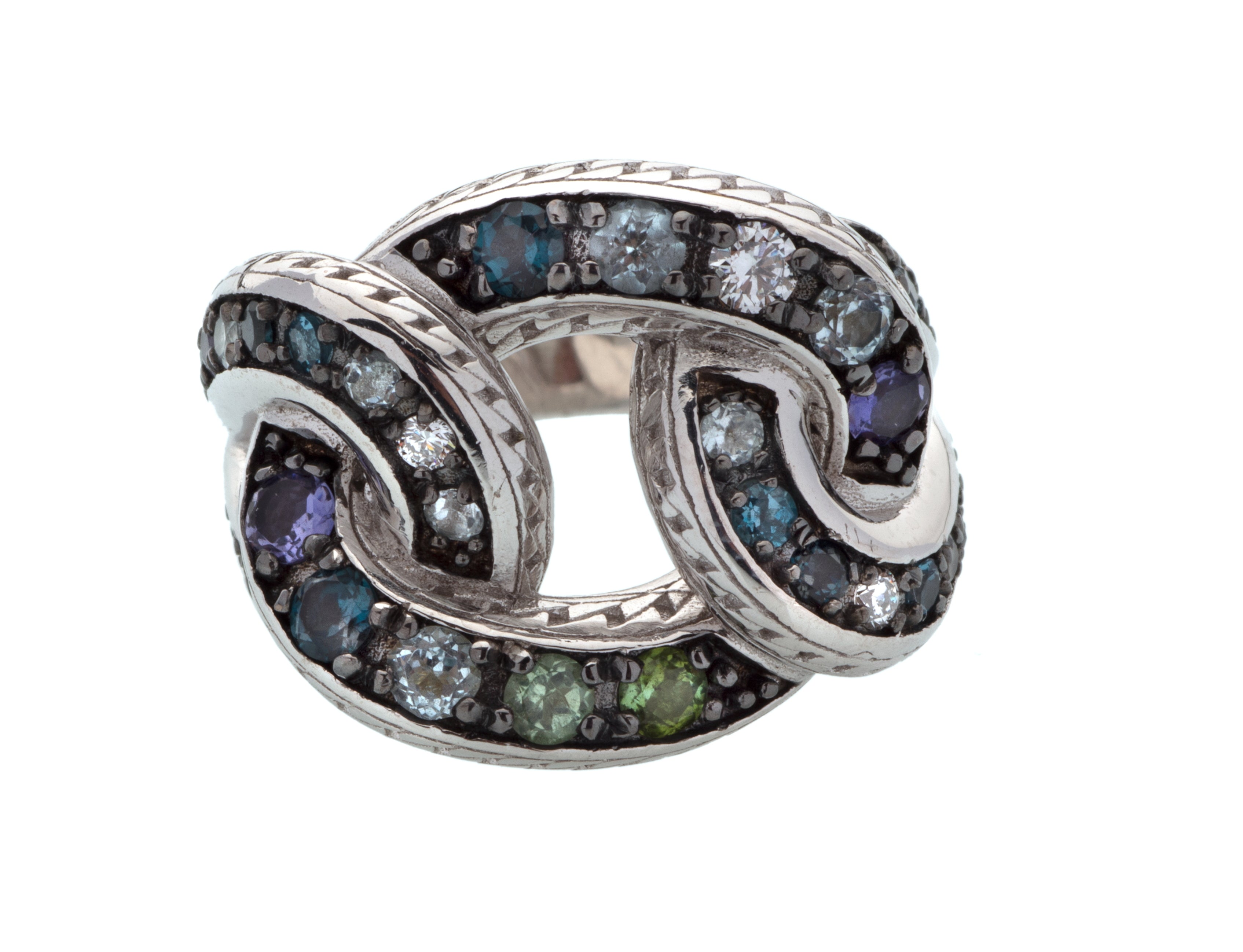 Anello Glitter Argento e tormaline