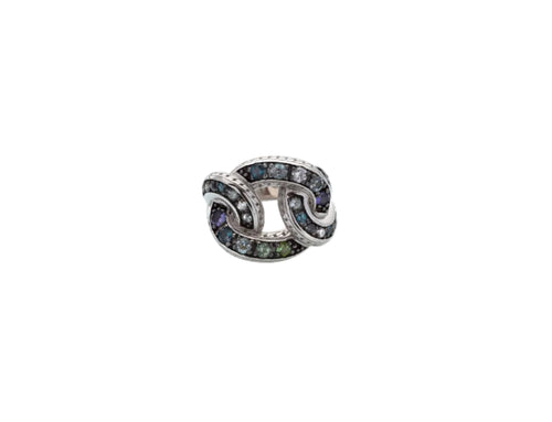Sterling Silver and Tourmaline Glitter Ring