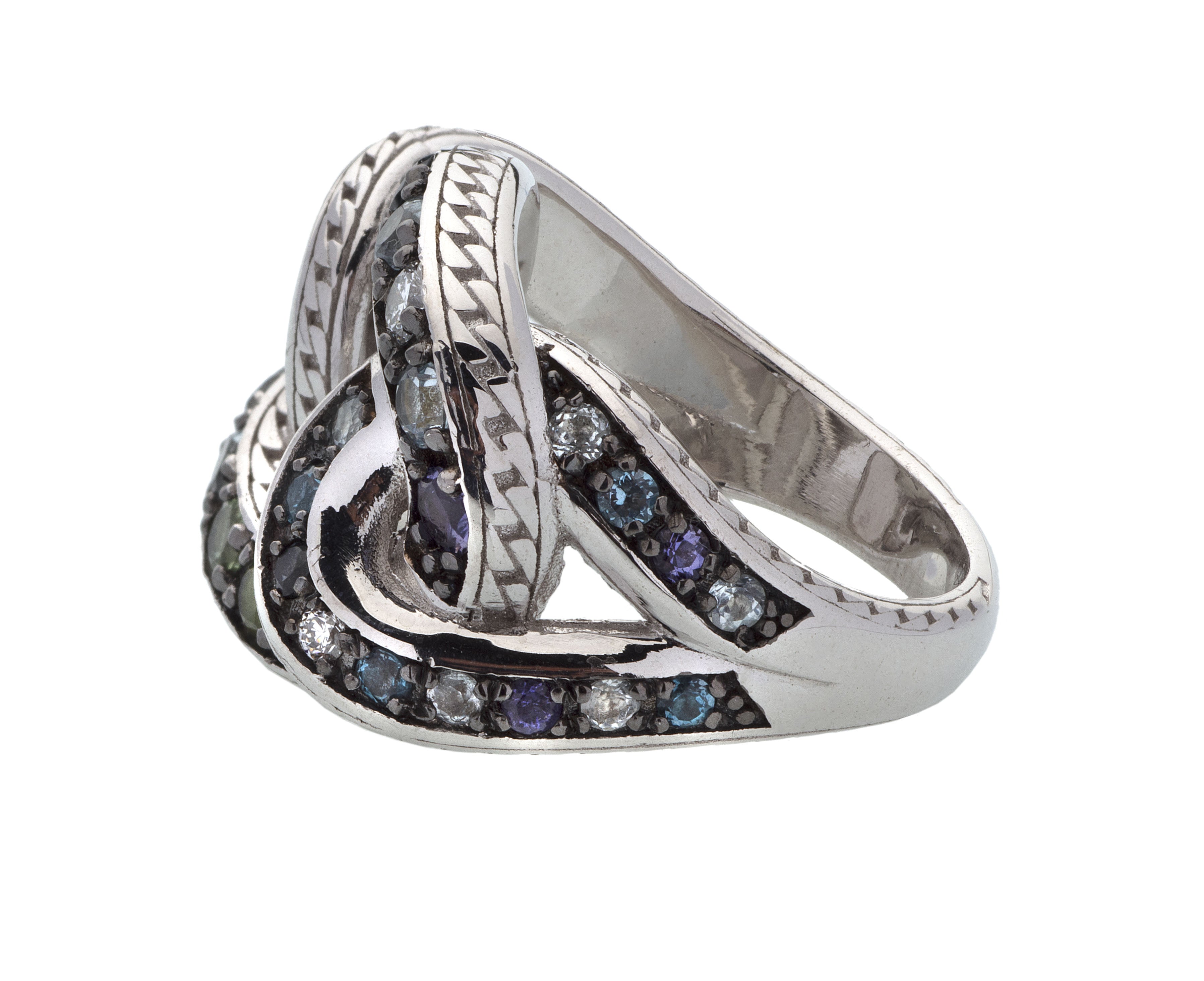Anello Glitter Argento e tormaline