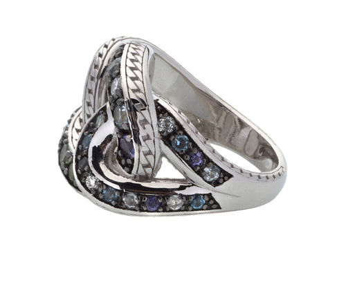 Sterling Silver and Tourmaline Glitter Ring