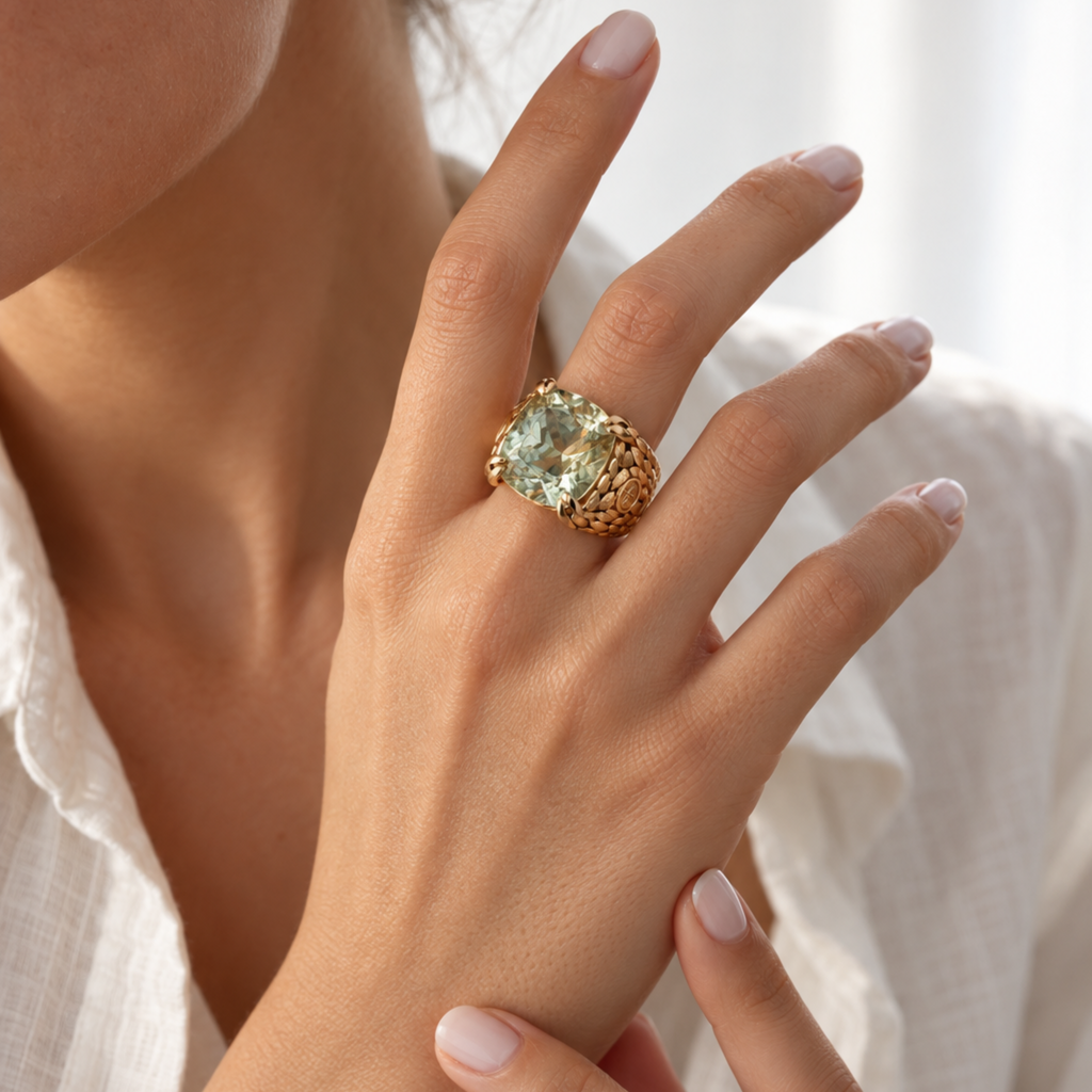 Her Power Ring in Gold and Natural Stone