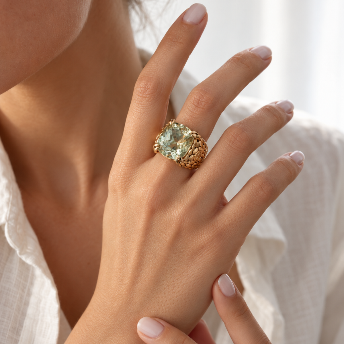 Her Power Ring in Gold and Natural Stone