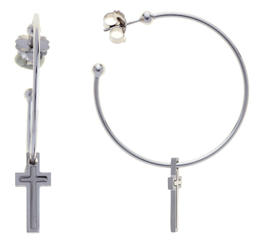 Orecchini My Heart & Cross in Argento