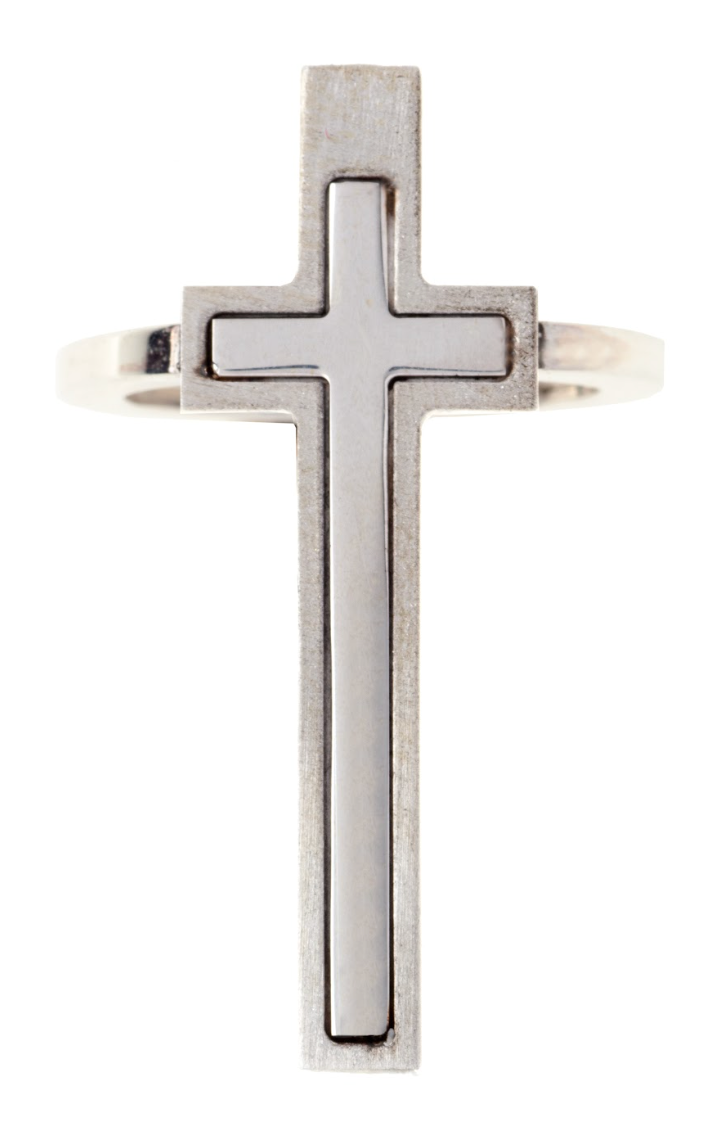 Anello My Heart & Cross in Argento