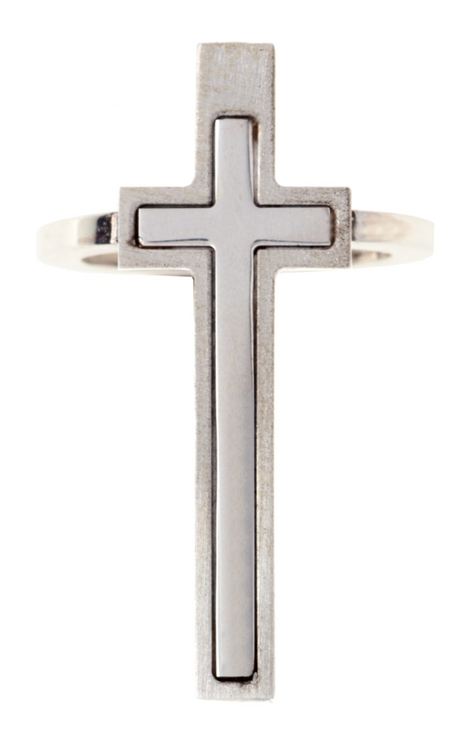 Anello My Heart & Cross in Argento