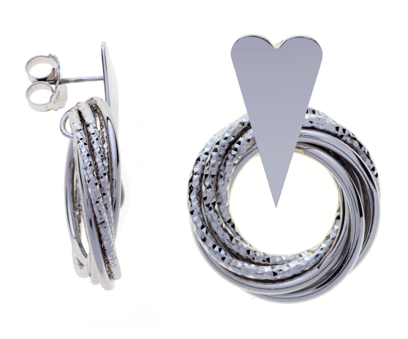 Orecchini Bright Minds Heart in Argento