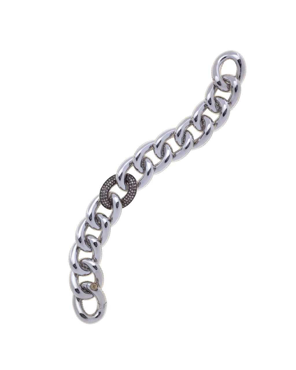 Glitter Bracelet 1 Silver and Diamonds 1 Link