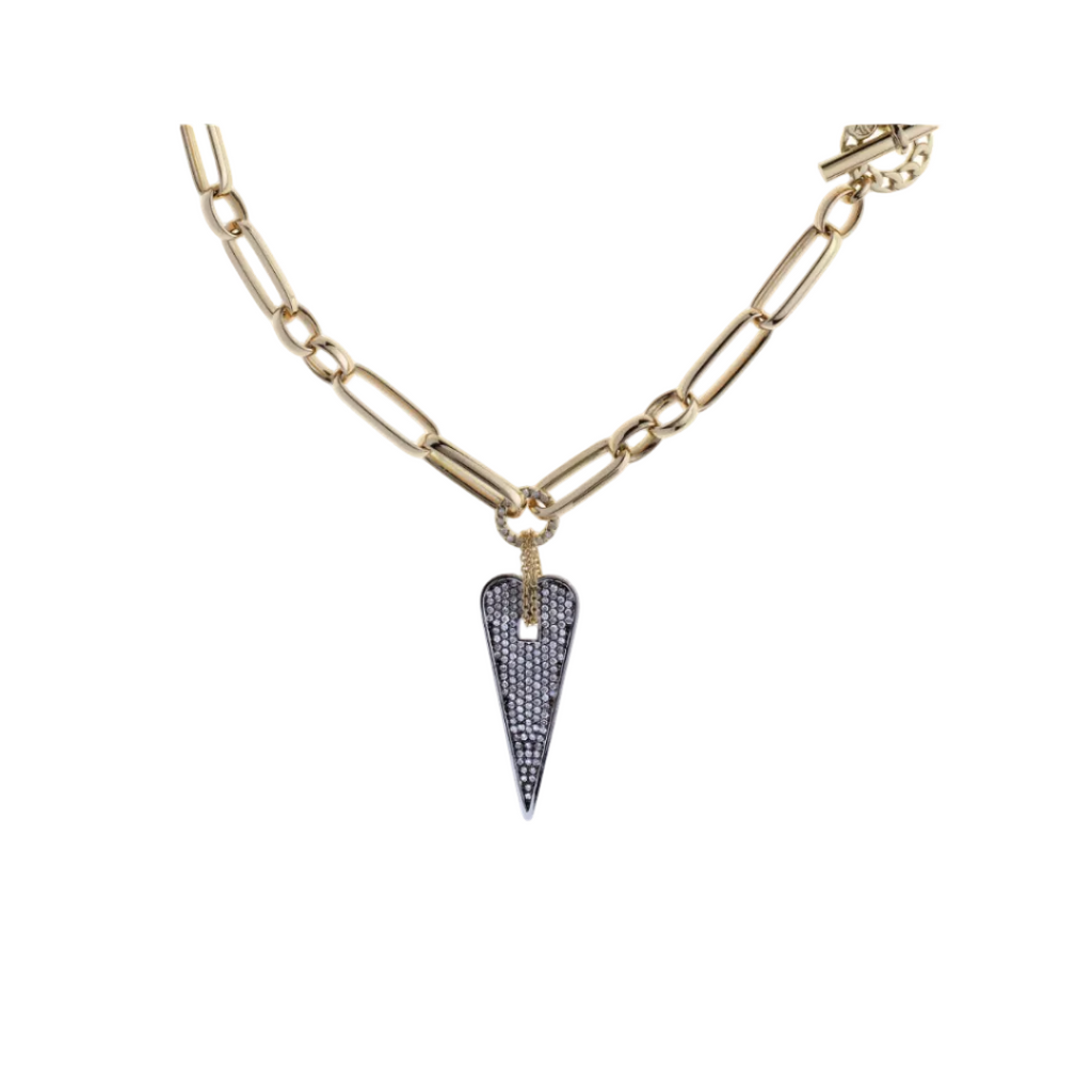 Shining Heart Necklace in Gold, Silver and Diamonds