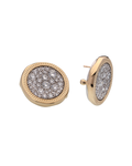 Kosmos earrings in silver, gold, and diamonds