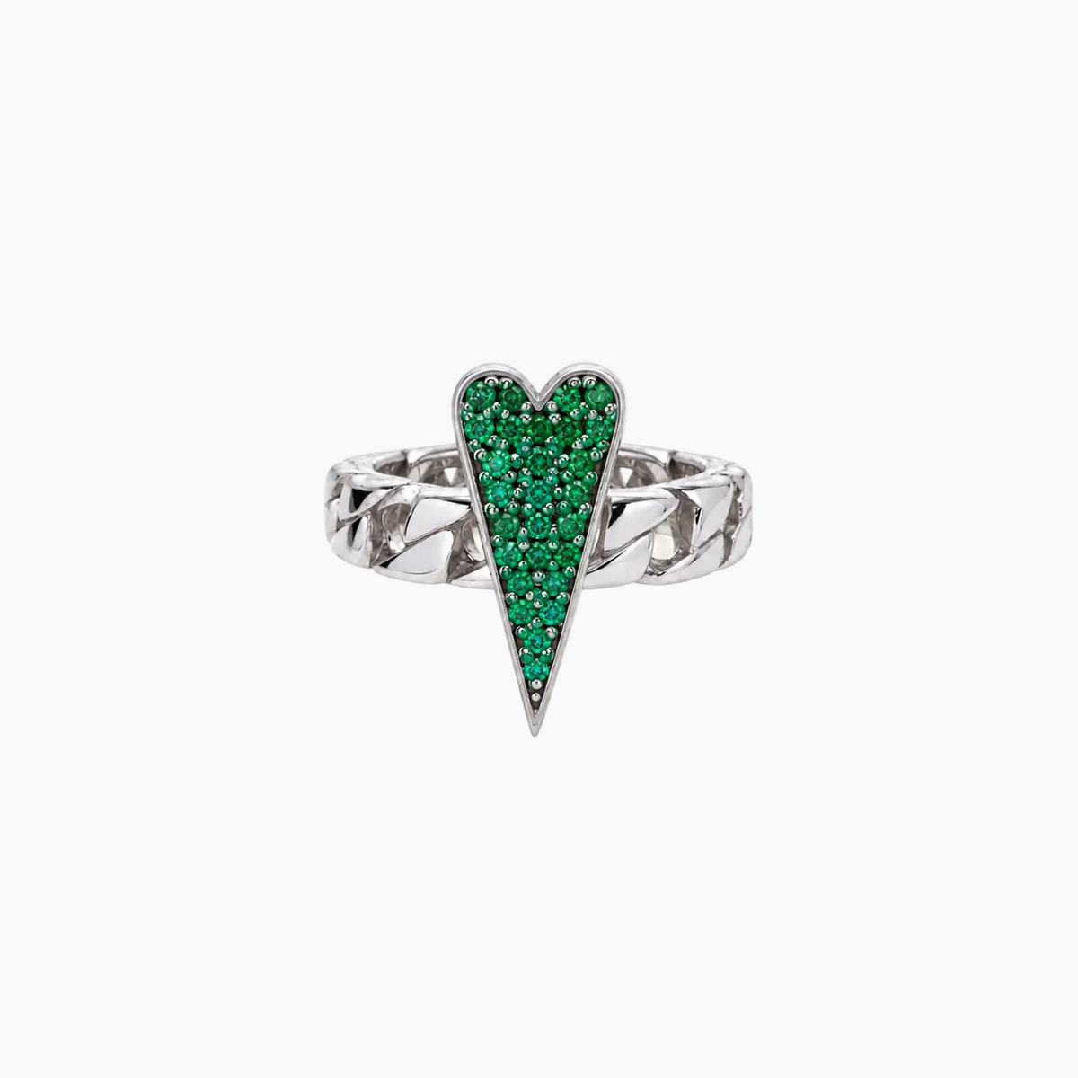 Anello Shining Heart fedina in Argento e pietre preziose