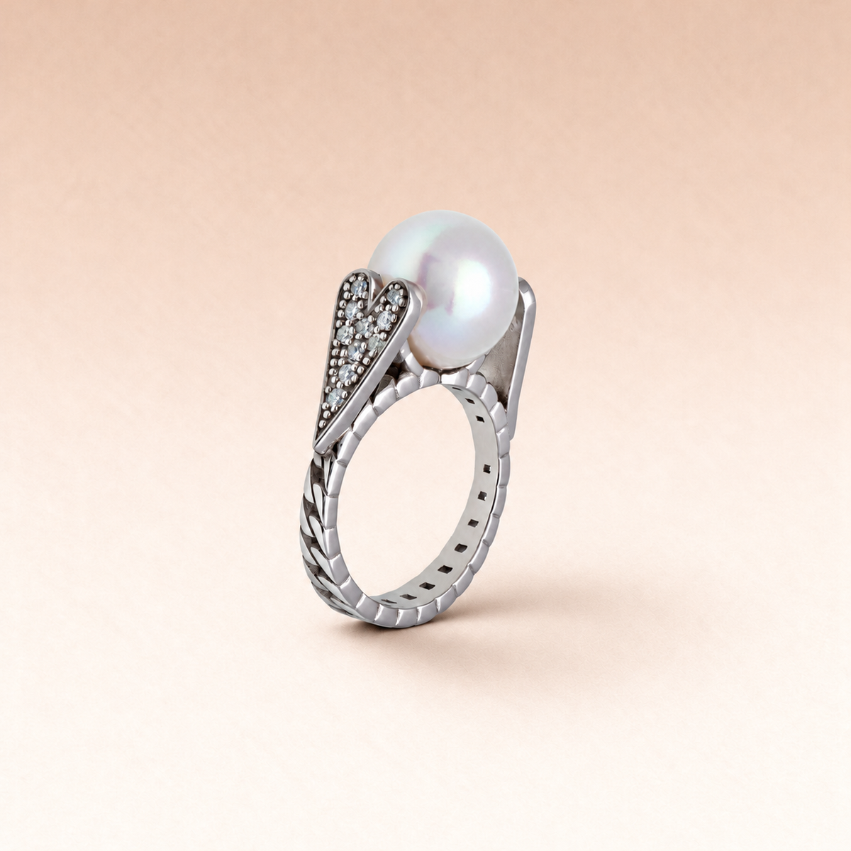 Anello Forever Now perla e diamanti