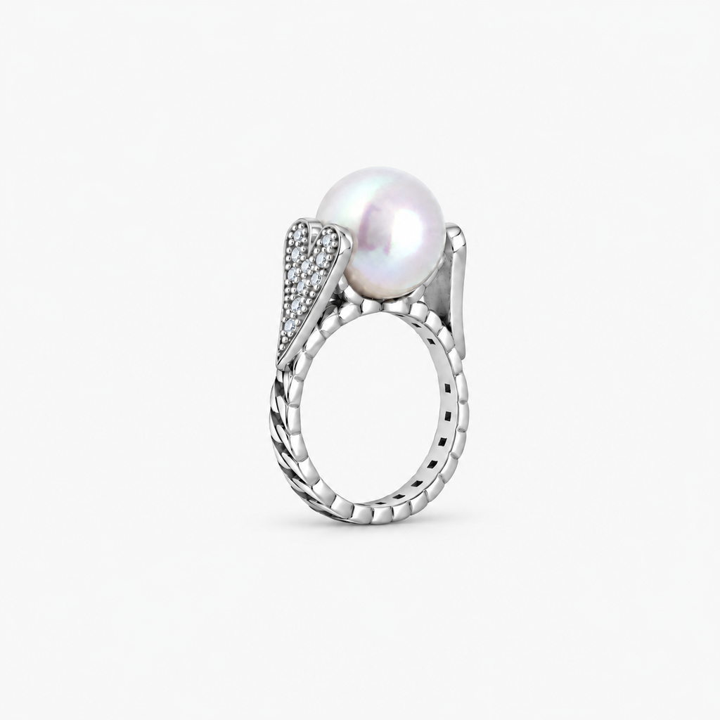 Anello Forever Now perla e diamanti