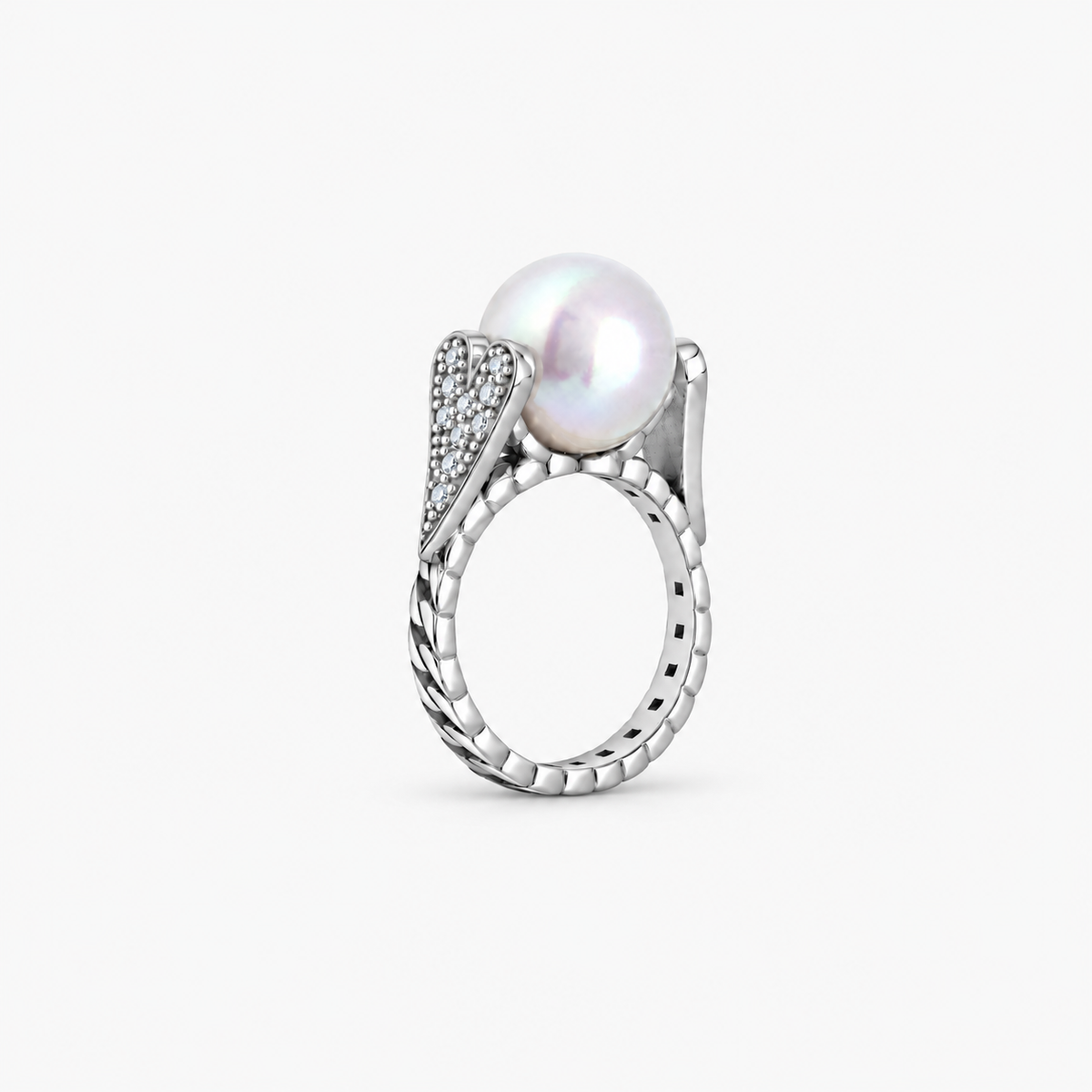 Anello Forever Now perla e diamanti
