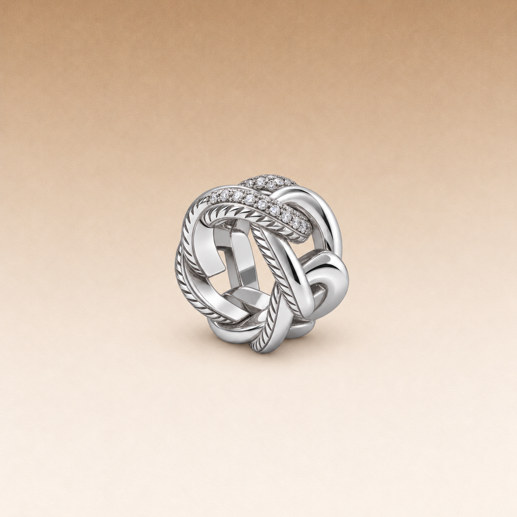 Glitter Ring in Silver and Rubies