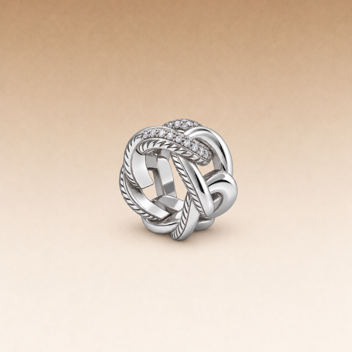 Glitter Ring in Silver and Rubies