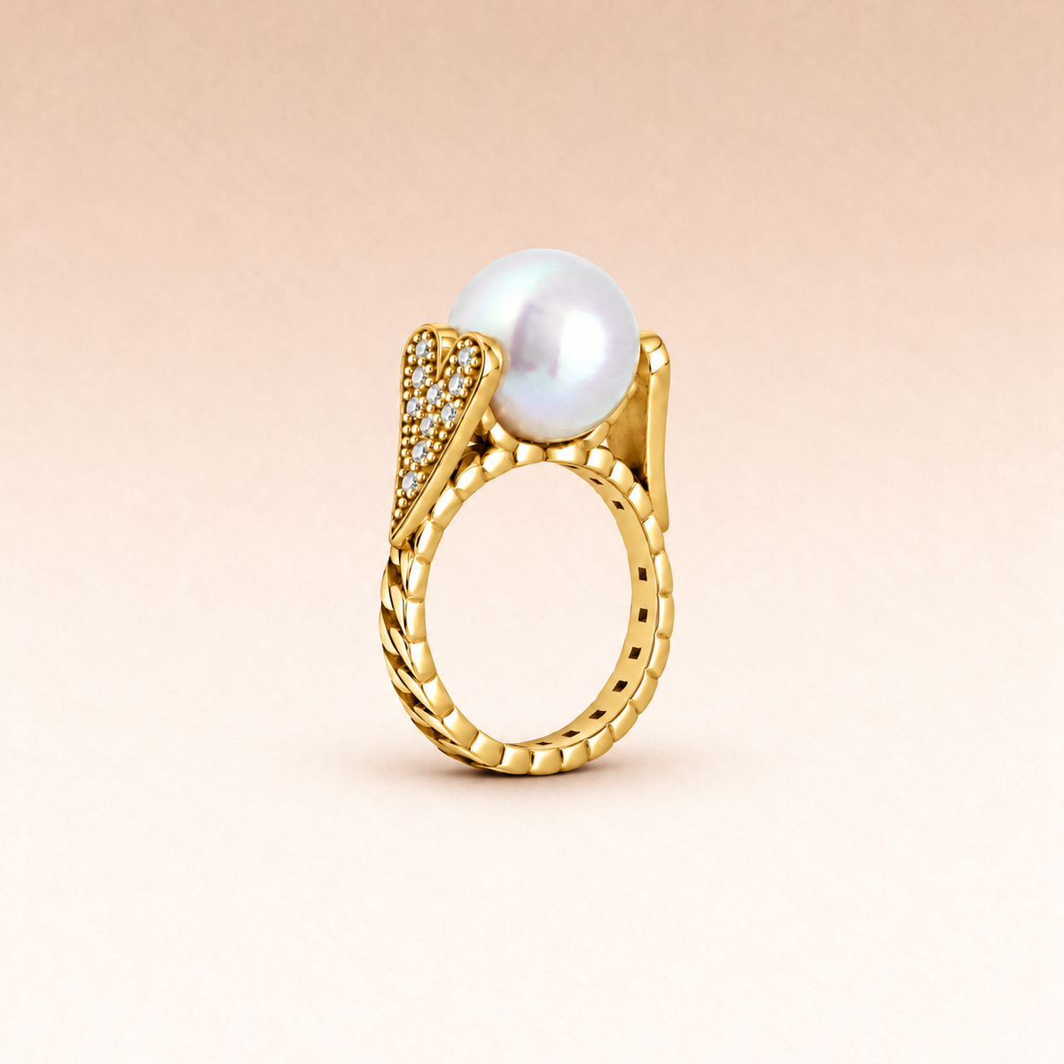 Anello Forever Now perla e diamanti