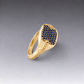 Respect Pavè Maxi Ring in Gold and Sapphires