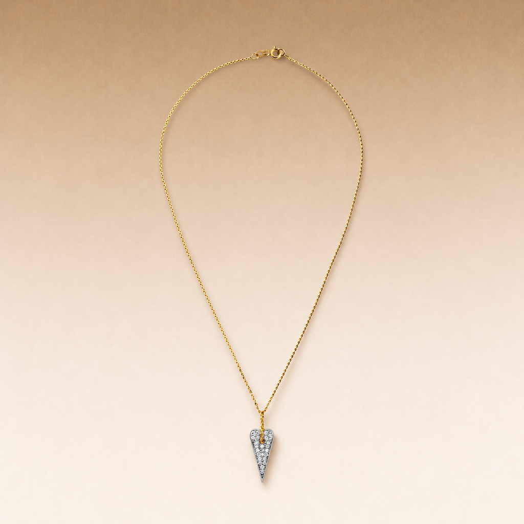 Collana Shining Heart in Oro, Argento e pietre preziose