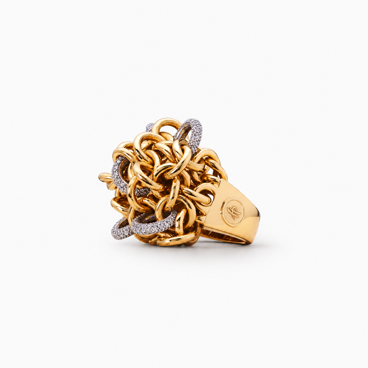 Plot Ring in Gold and Diamonds