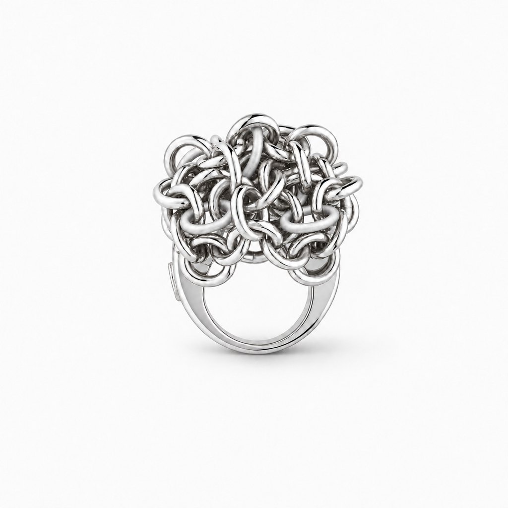 Plot Ring in Silver and Diamonds