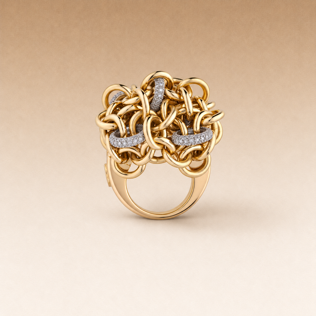 Plot Ring in Gold and Diamonds