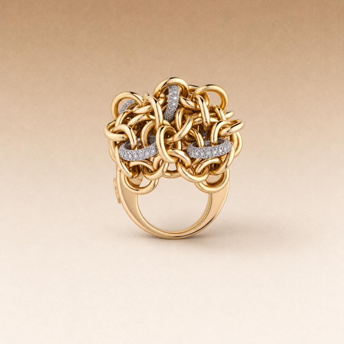 Plot Ring in Gold and Diamonds