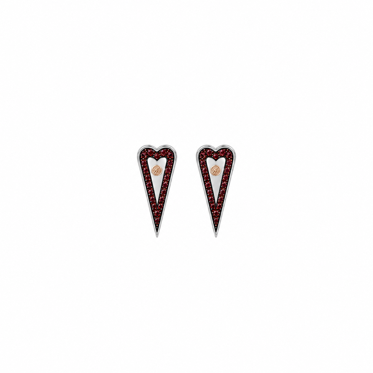 Mystic Heart Earring in Silver and Natural Stones
