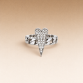 Shining Heart Ring in Silver and Diamonds