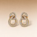 Glitter diamond and gold earrings