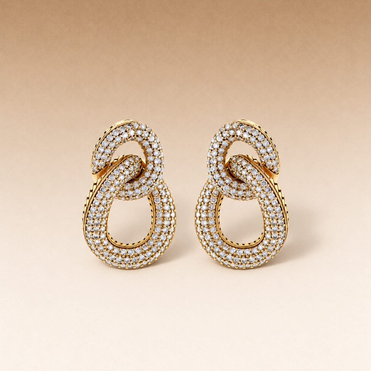 Glitter diamond and gold earrings