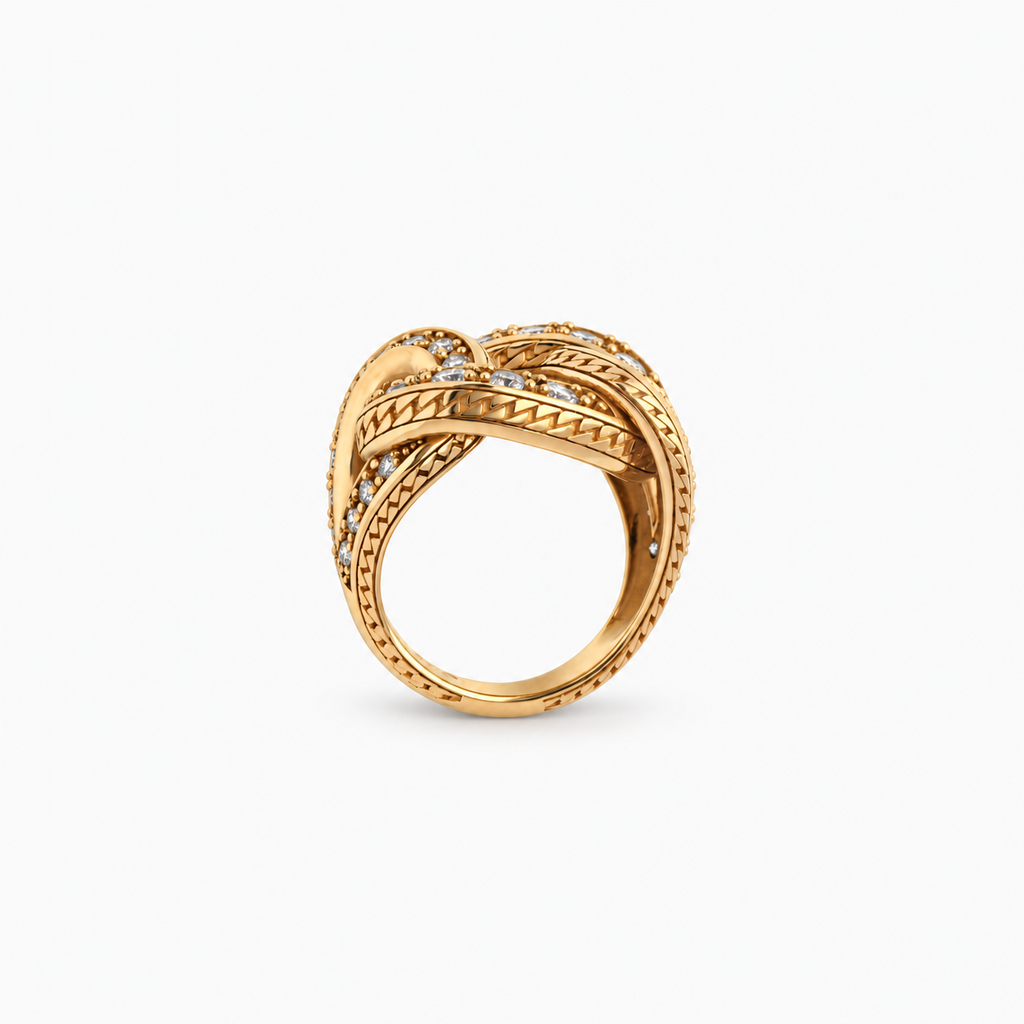 Glitter Ring in Gold and Diamonds