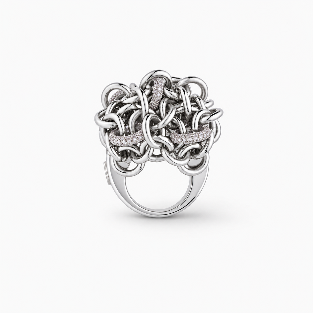 Plot Ring in Gold and Diamonds