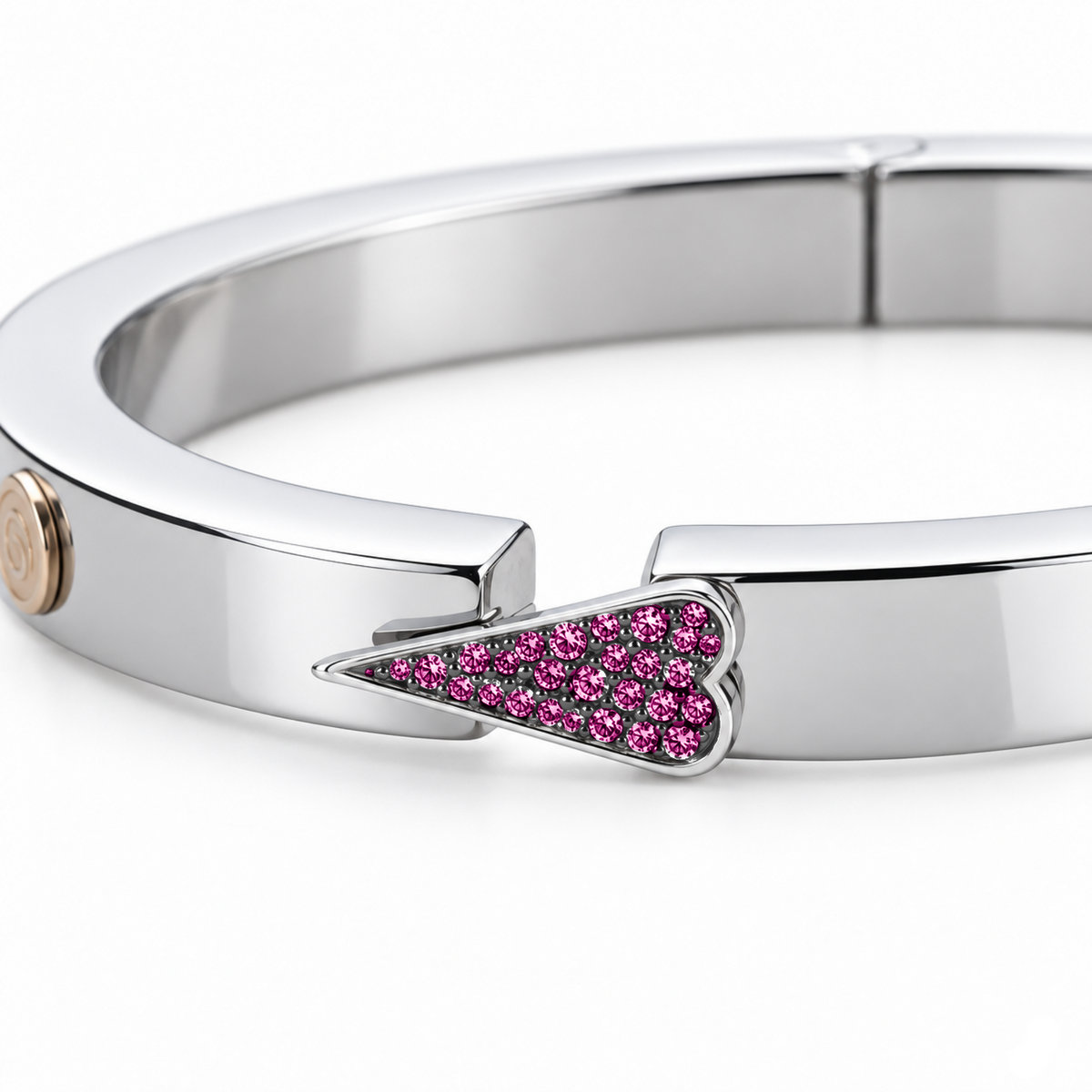 Shining Heart Bracelet in Silver and Diamonds