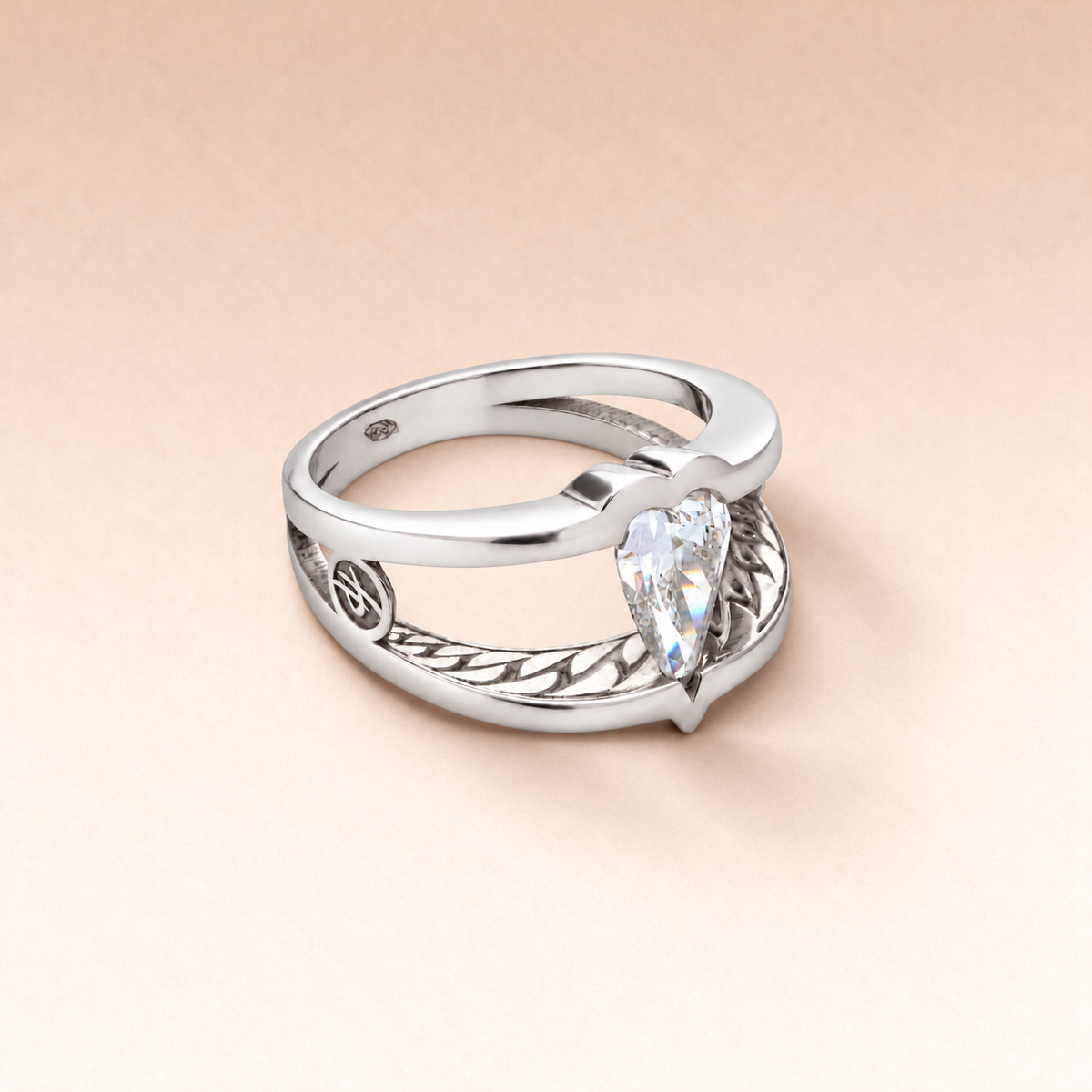 Anello Solitario Cuore