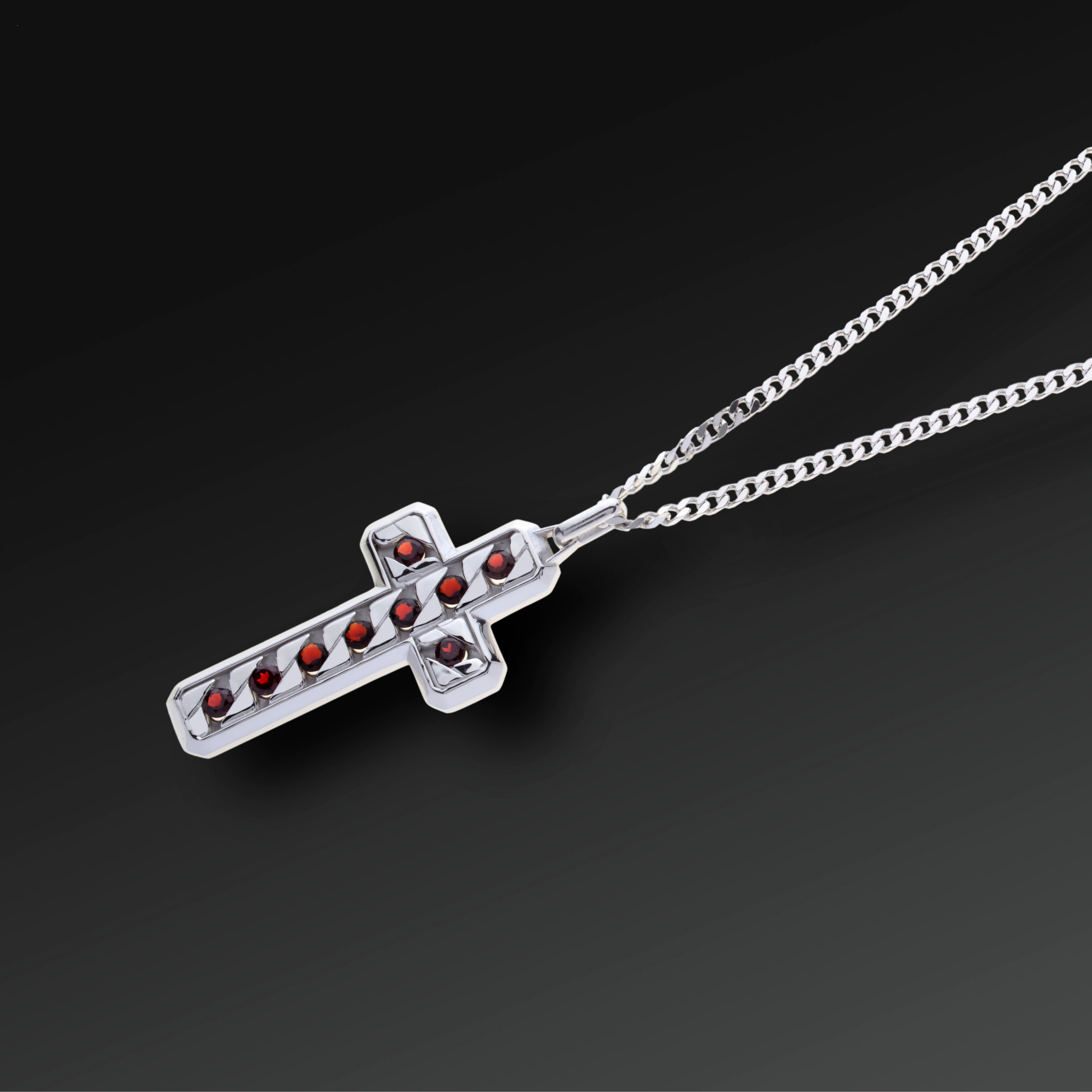 Collana Perfection Croce Grande e Pietra Naturale