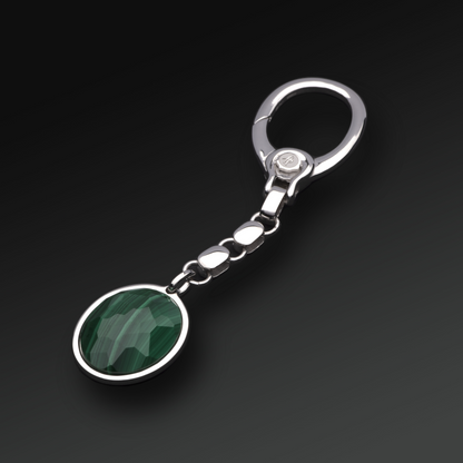 Charisma Keyring in Silver and Natural Stone