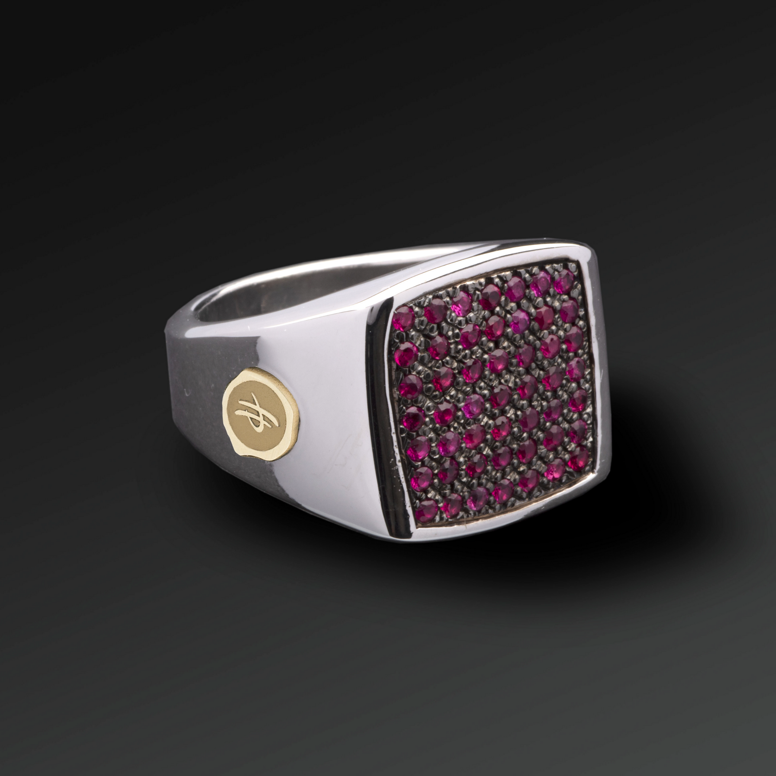 Anello Respect Pavè Maxi in Argento e Diamanti Neri