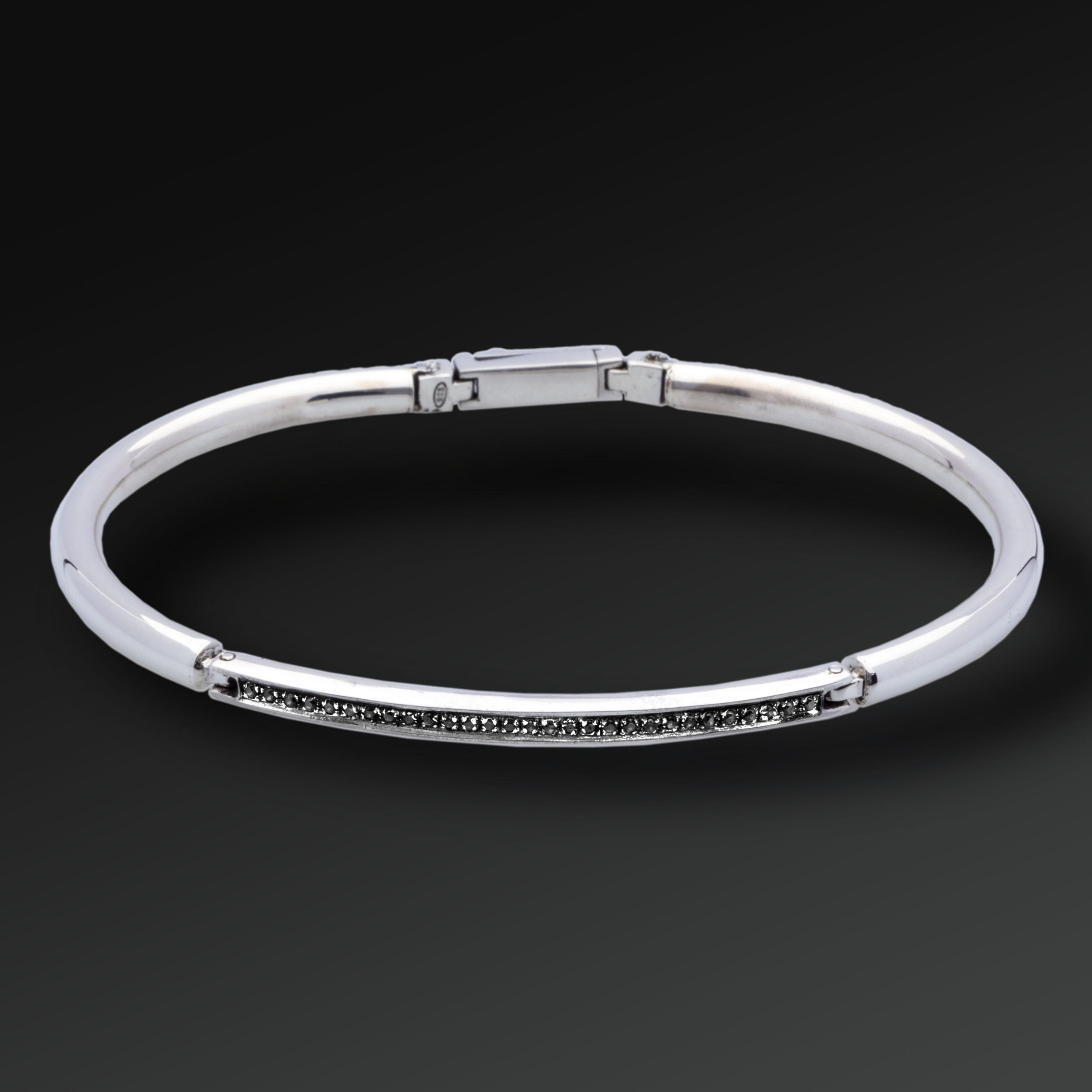 Bracciale Respect semi-rigido in Argento e Rubini