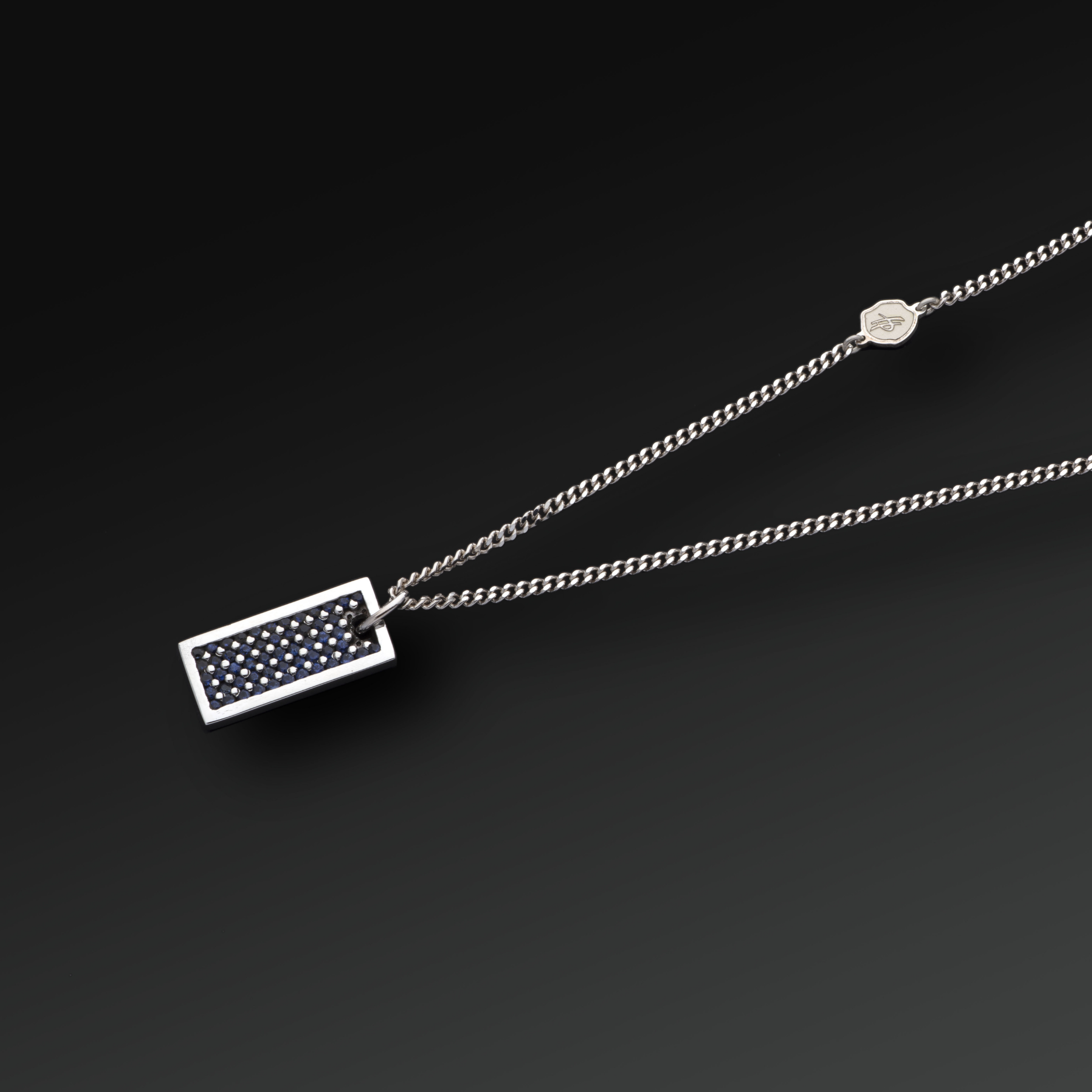 Collana Respect Piastrina in Argento e Rubini