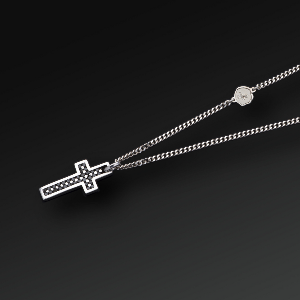 Collana Respect Croce in Argento e Rubini