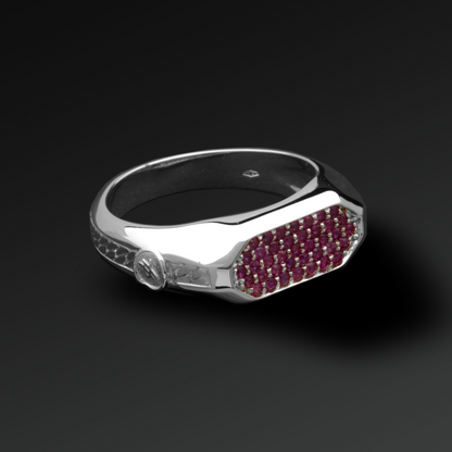 Respect Pavè Ring in Silver and Sapphires