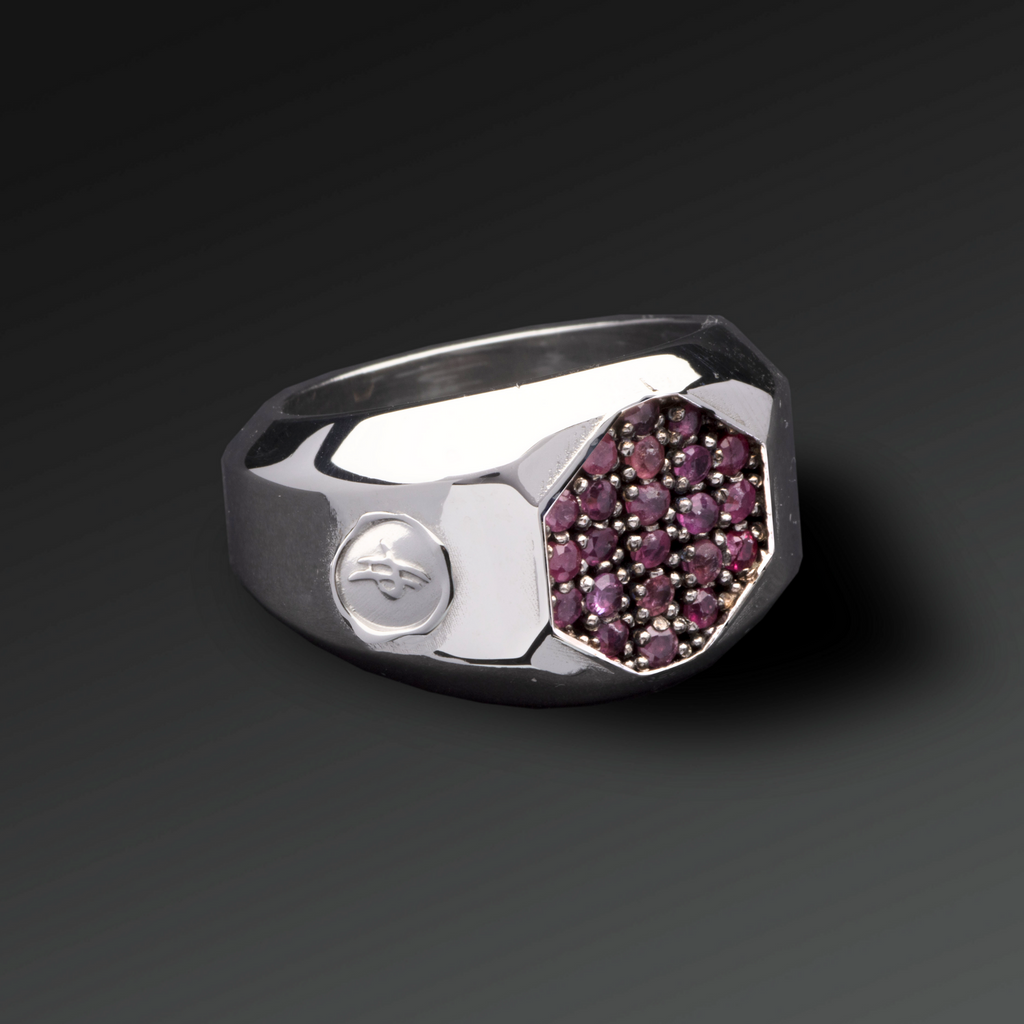 Anello Strength in Argento e Rubini