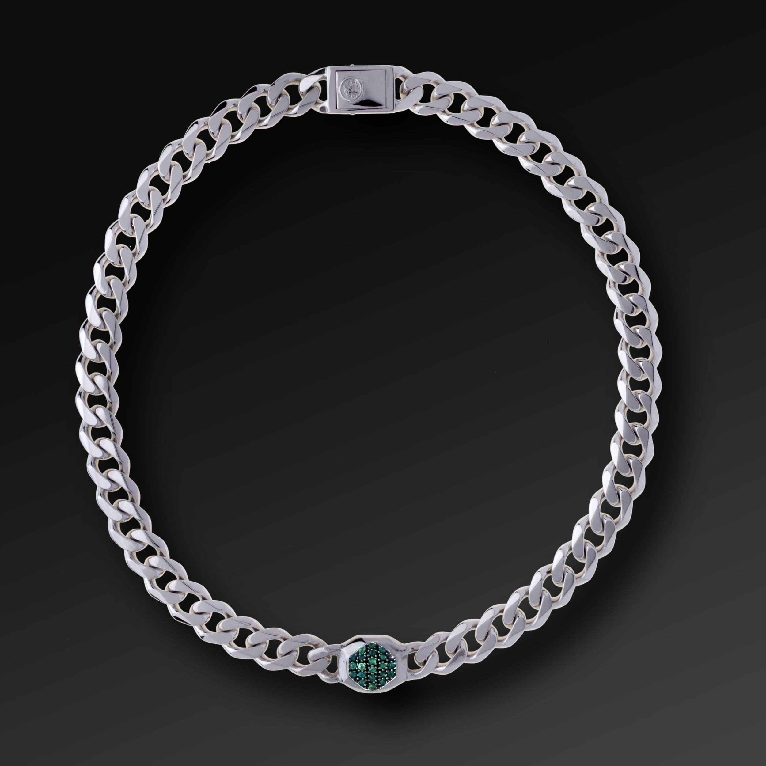 Collana Strength Pavè in Argento e Smeraldi