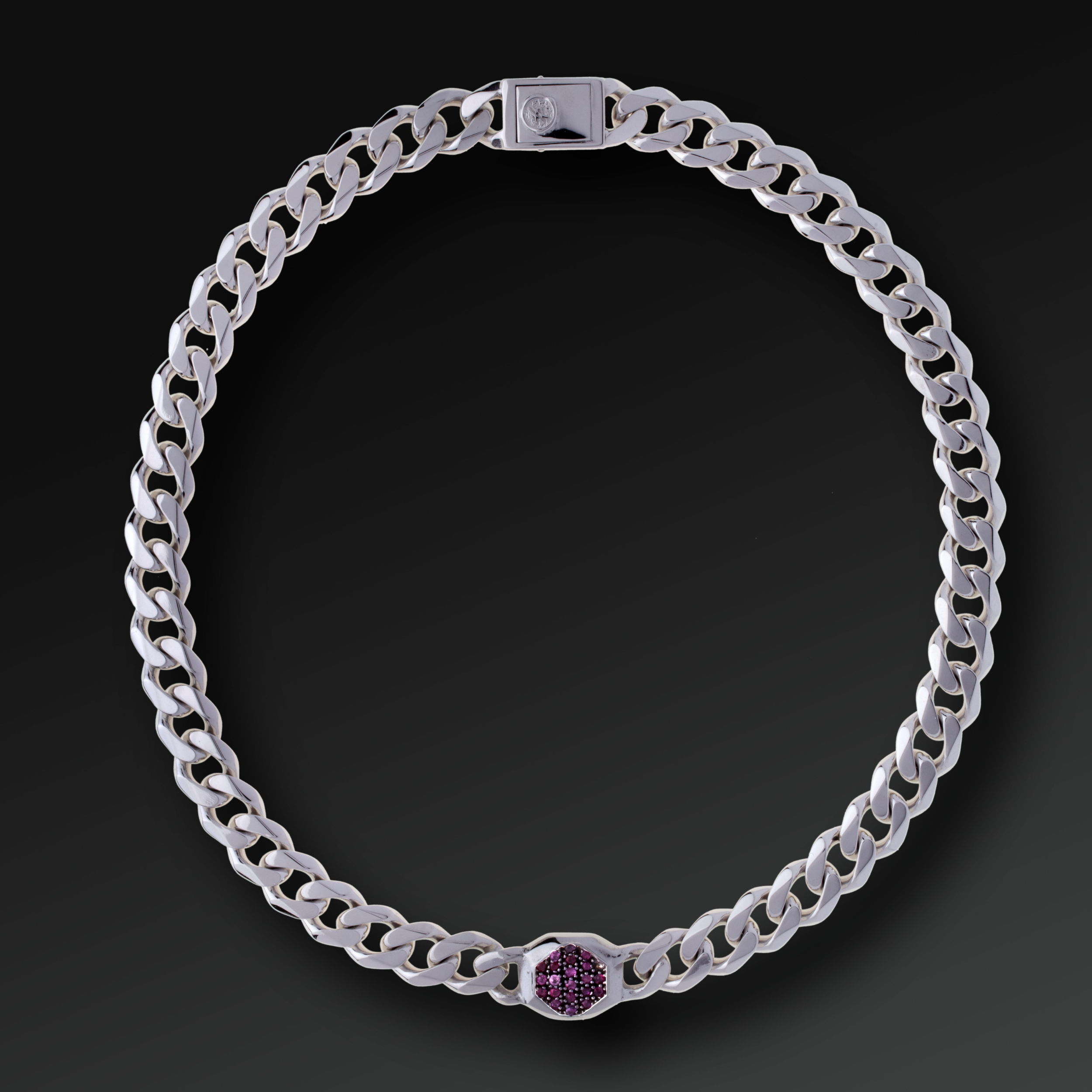 Collana Strength Pavè in Argento e Zaffiri