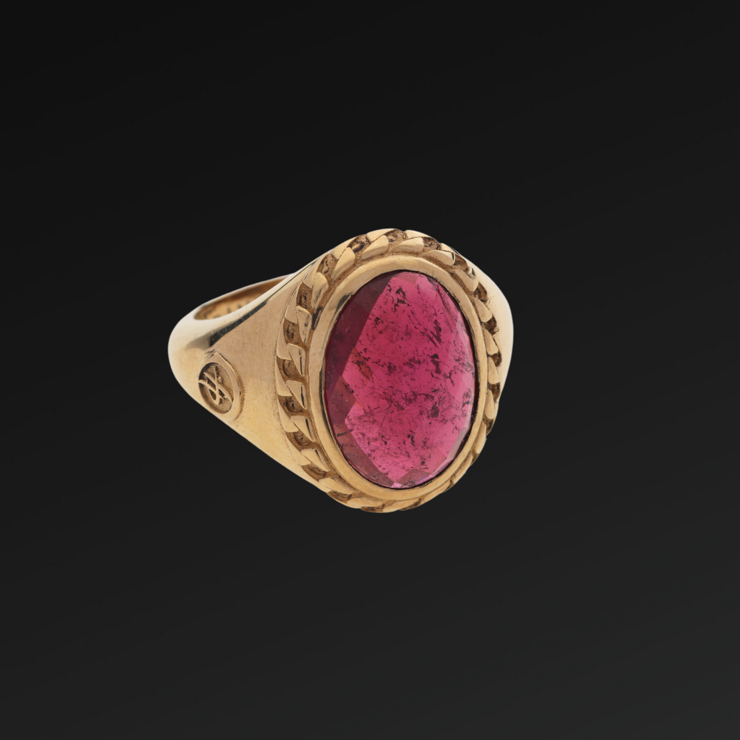 Small Sincerity Ring in Gold and Rubellite