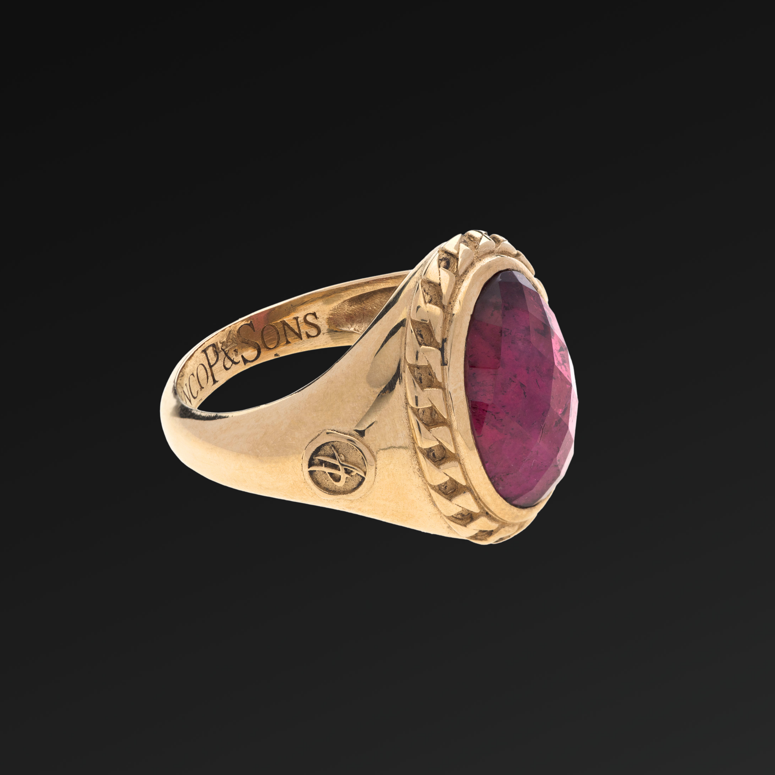 Anello Sincerity Piccolo in Oro e Rubellite
