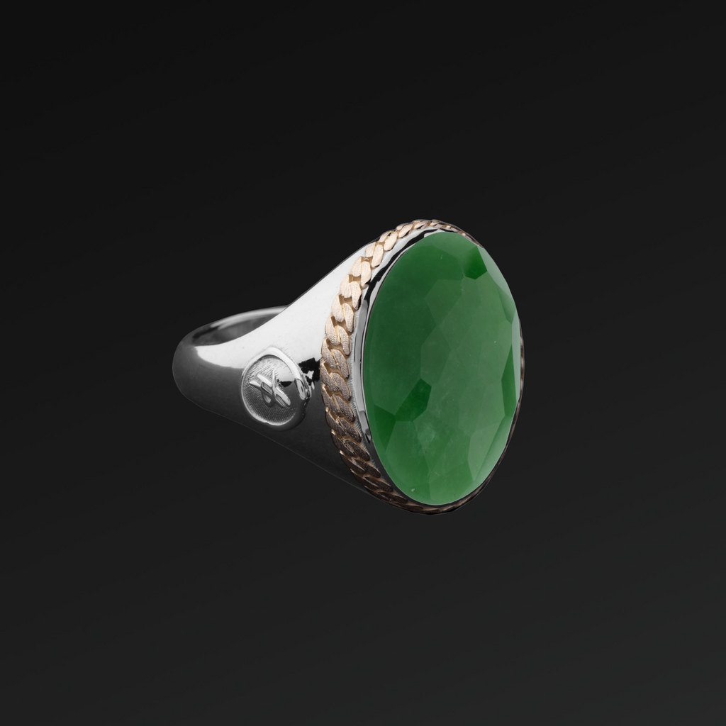 Anello Sincerity in Argento Oro e Pietra Naturale