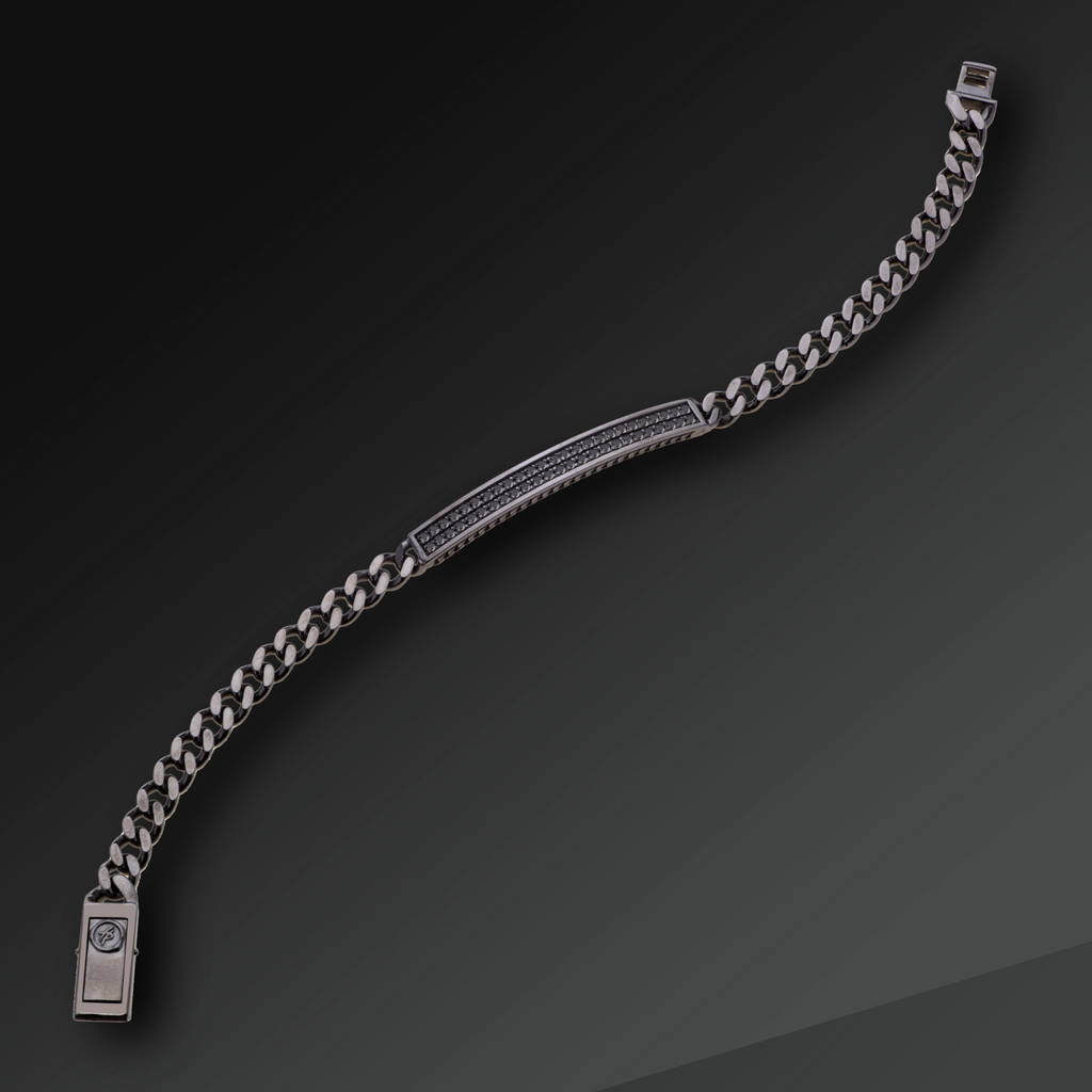 Bracciale Eternity in Argento e Diamanti Neri