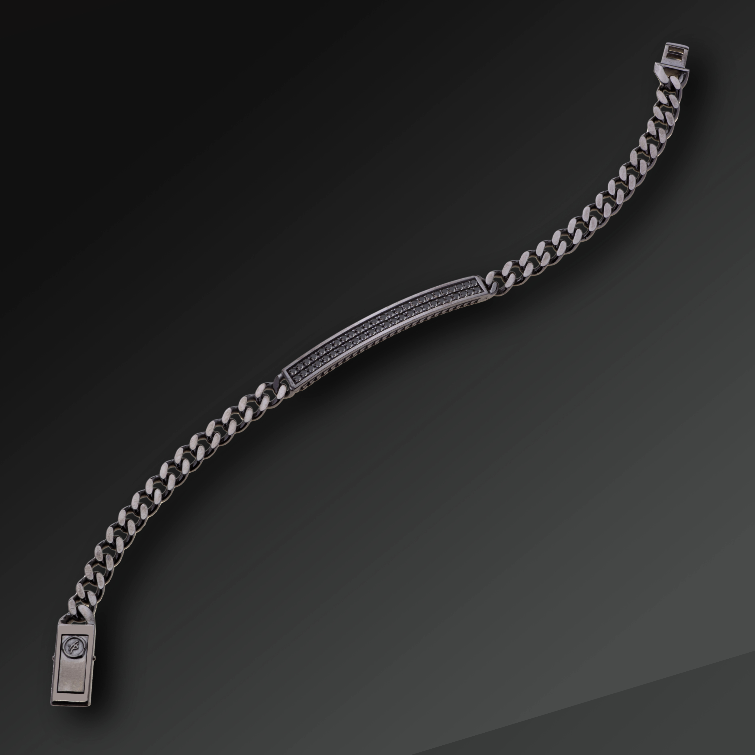 Bracciale Eternity in Argento e Diamanti Neri